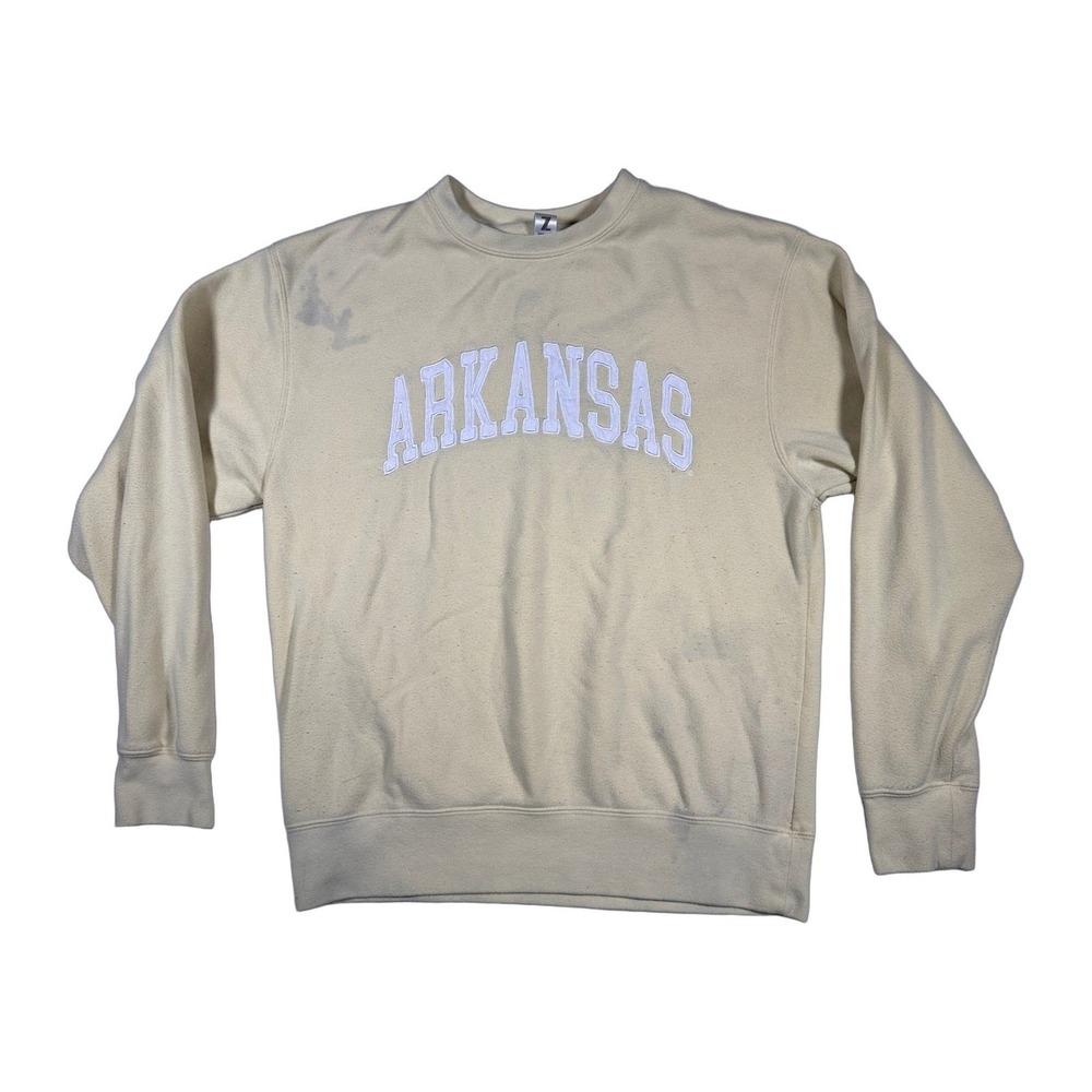 Zoozatz Arkansas Crewneck Sweatshirt Pullover Light Yellow Size Medium Mens